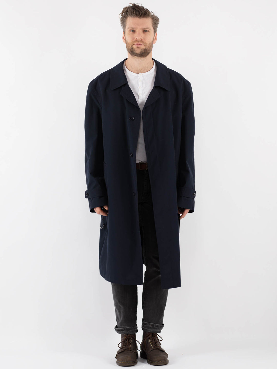 Vintage 90's Men Trench in Blue