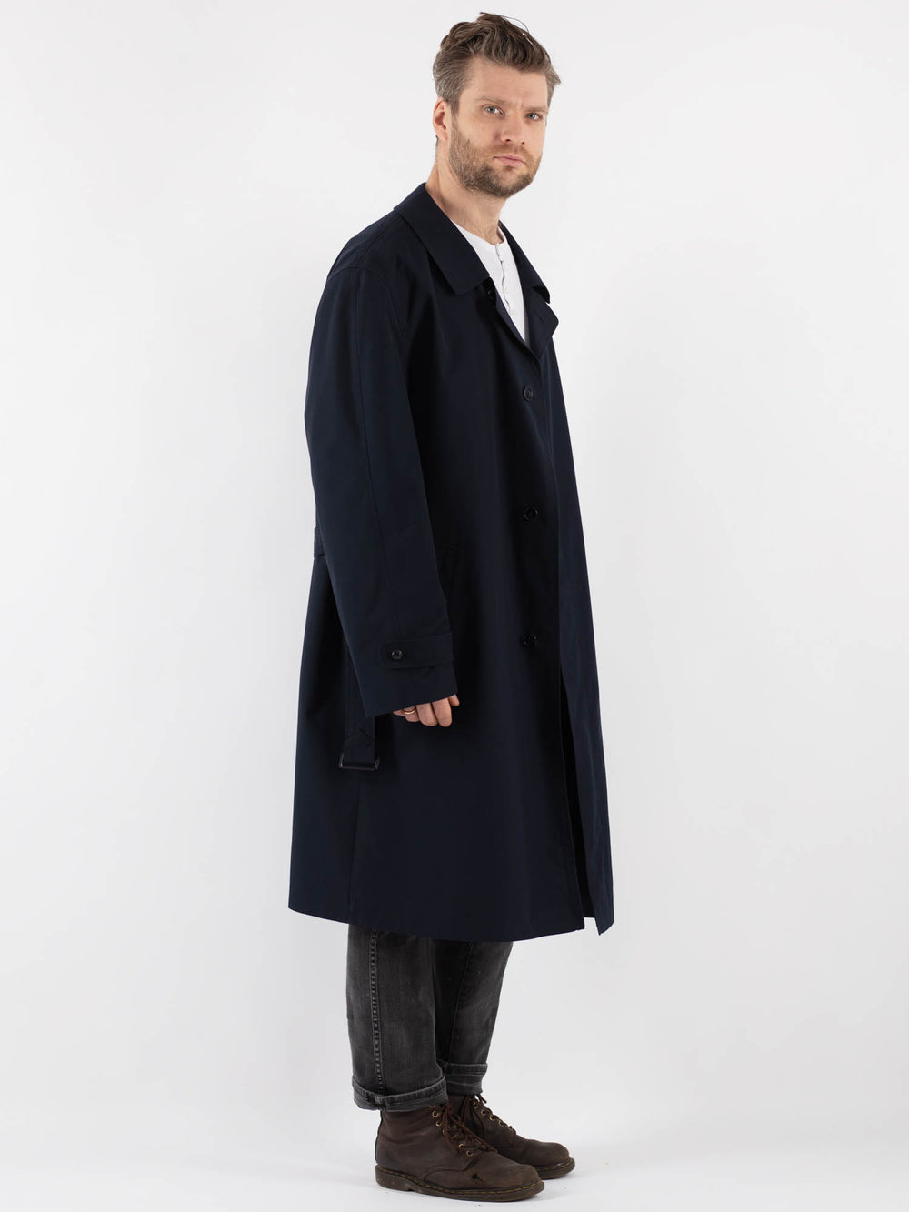 Vintage 90's Men Trench in Blue
