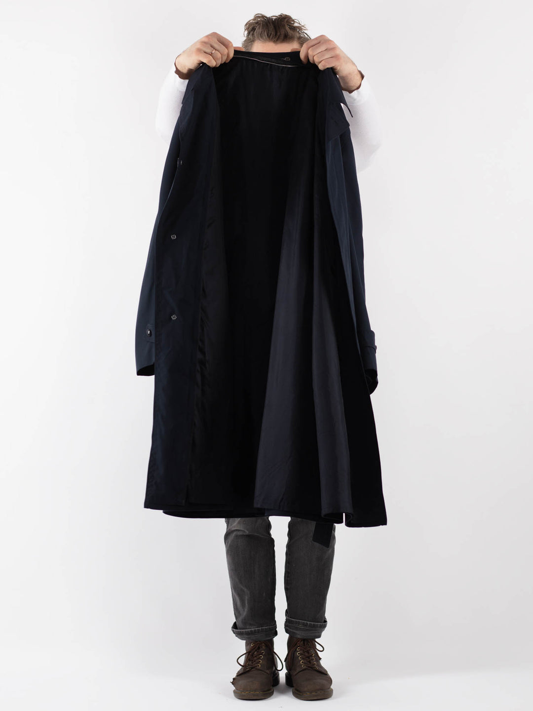 Vintage 90's Men Trench in Blue