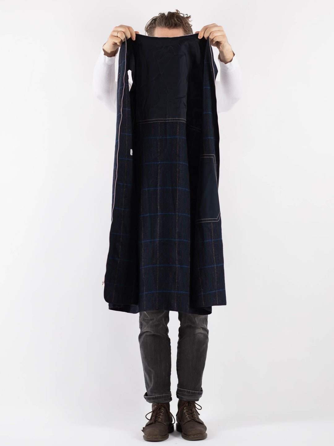 Vintage 90's Men Trench in Blue
