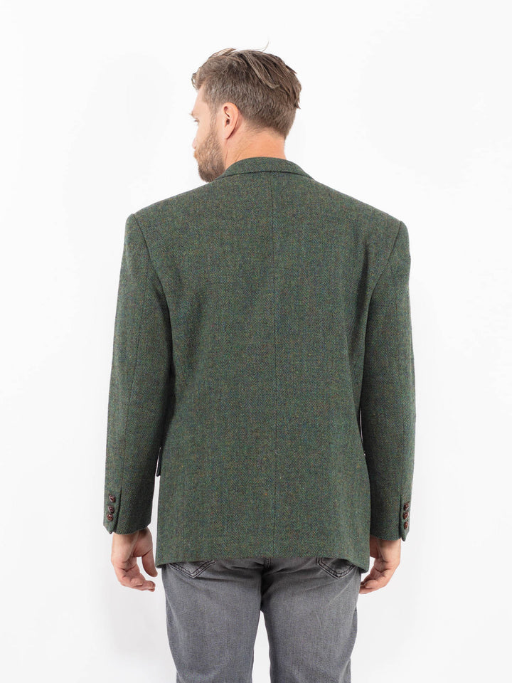 Vintage 90's Men Harris Tweed Jacket in Green