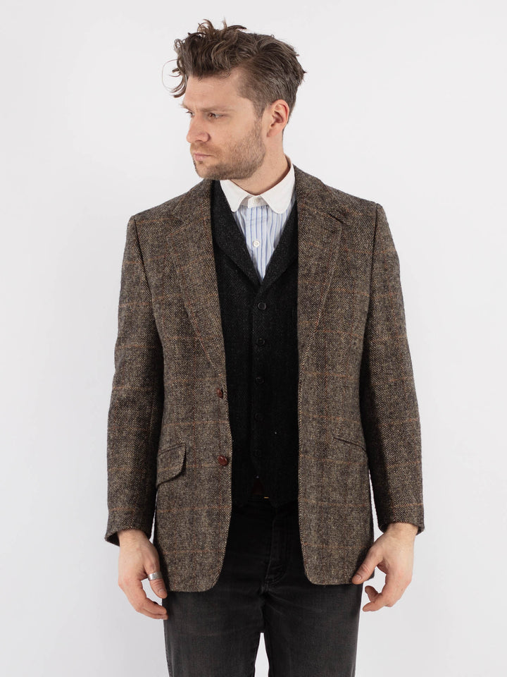 Vintage 90's Men Harris Tweed Jacket in Beige - NorthernGrip