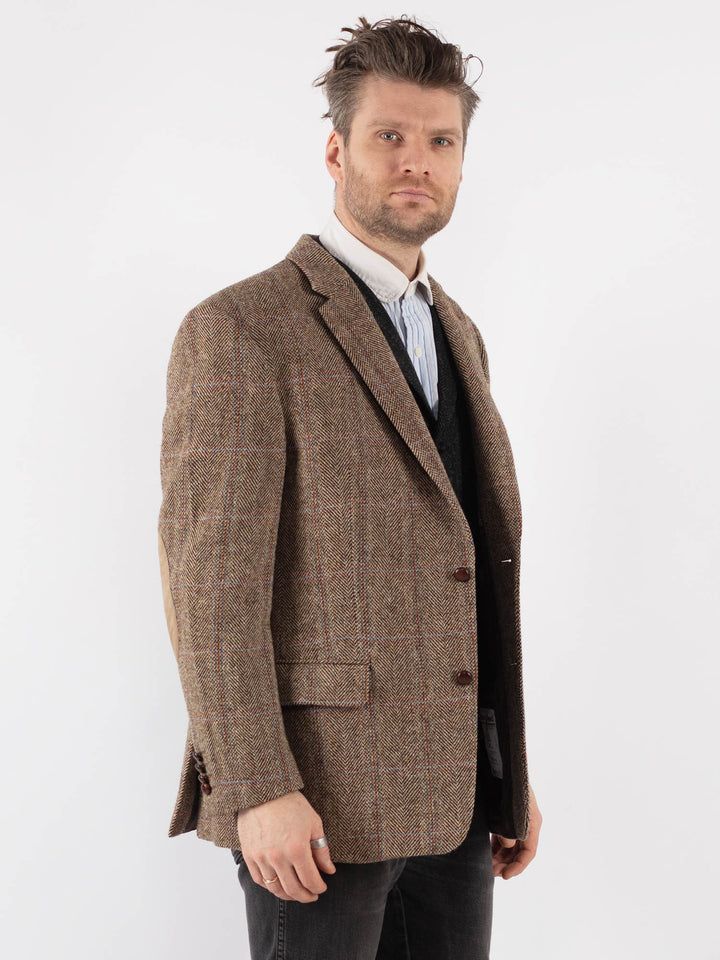 Vintage 90's Men Harris Tweed Jacket in Beige - NorthernGrip