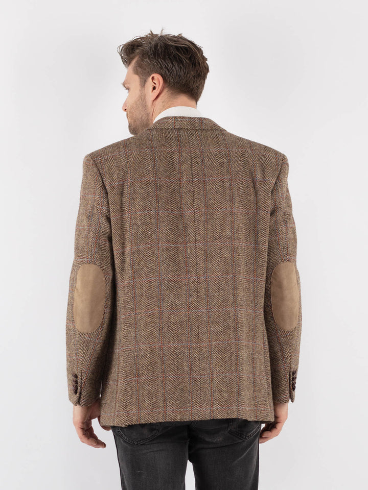 Vintage 90's Men Harris Tweed Jacket in Beige - NorthernGrip
