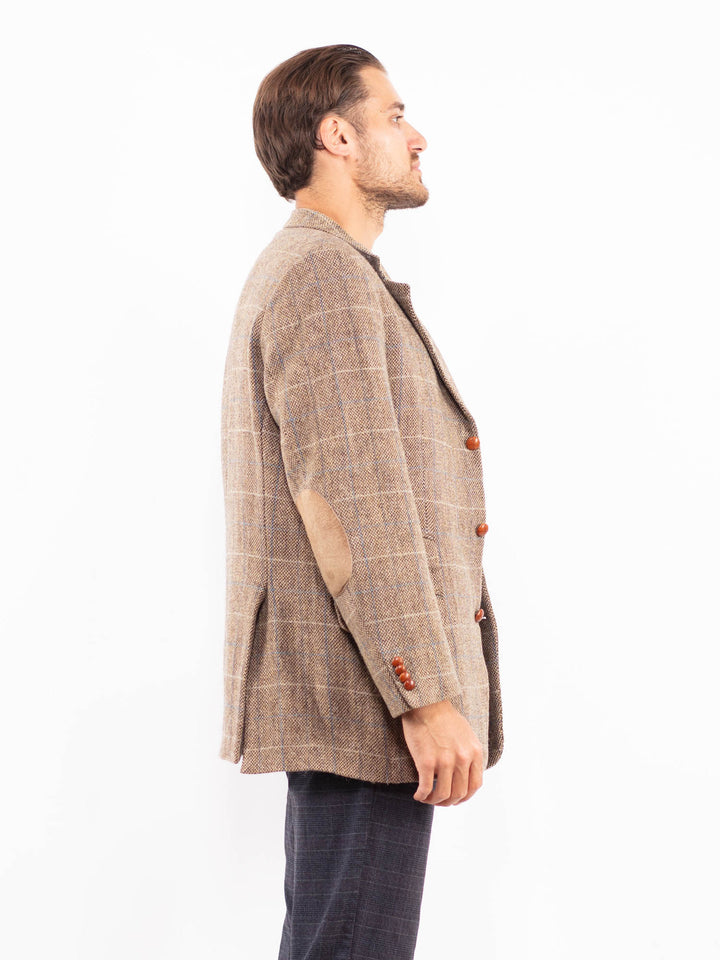 Vintage 90's Men Harris Tweed Jacket in Beige