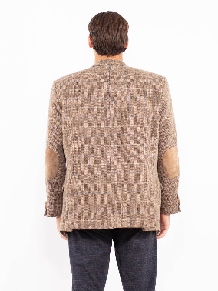 Vintage 90's Men Harris Tweed Jacket in Beige