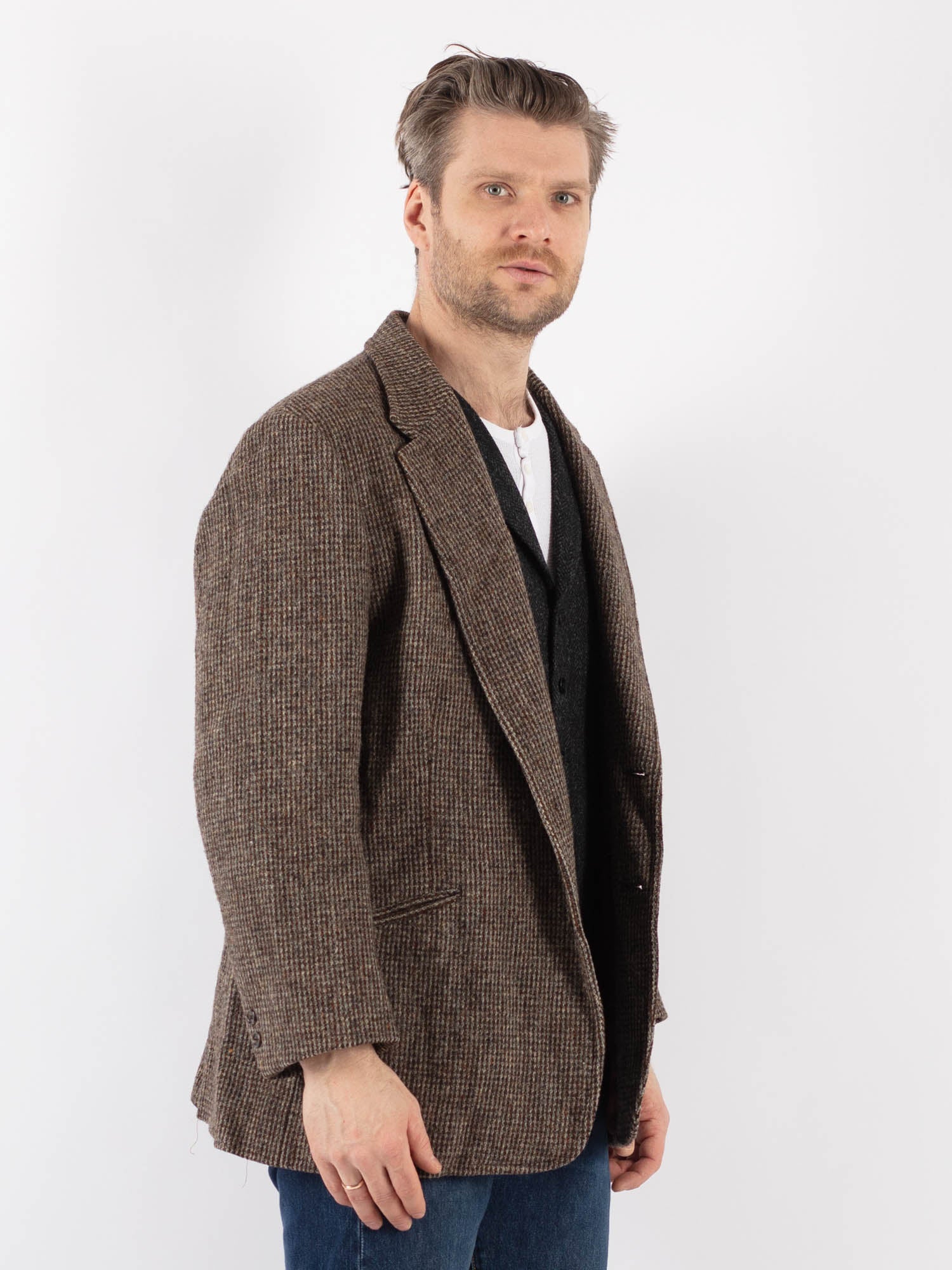 Online Vintage Store | Vintage 90's Men Harris Tweed Jacket in