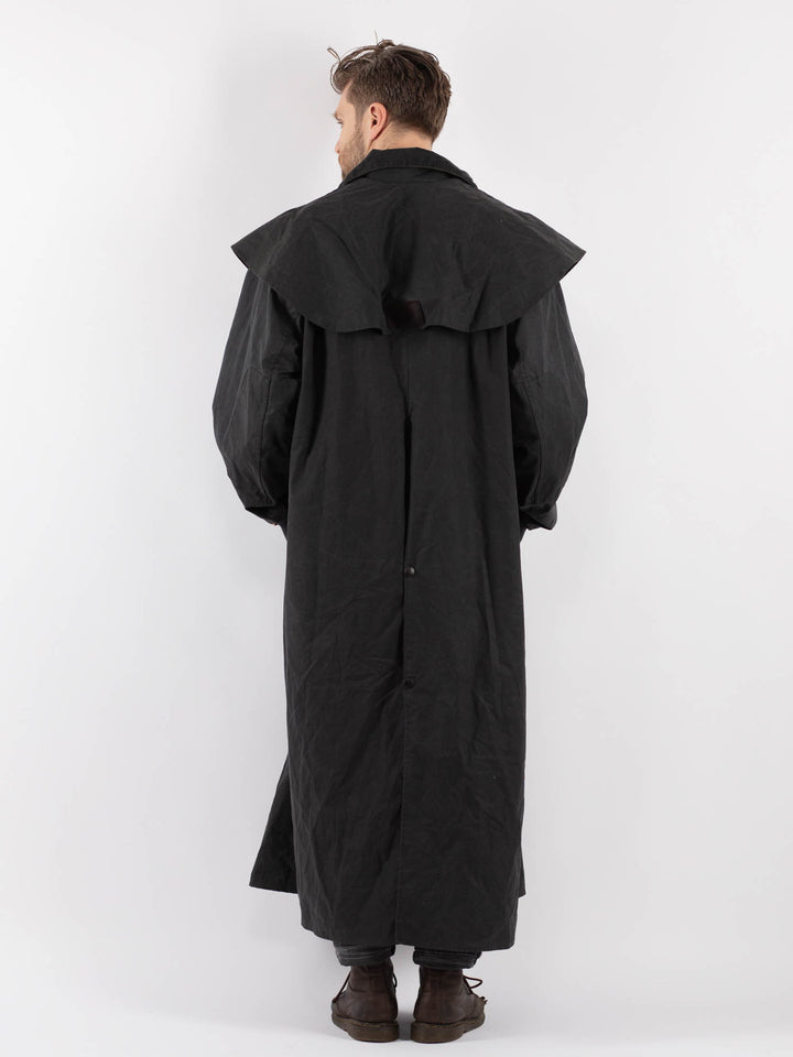 Vintage 90's Men Backhouse Waxed Canvas Maxi Coat in Gray - NorthernGrip