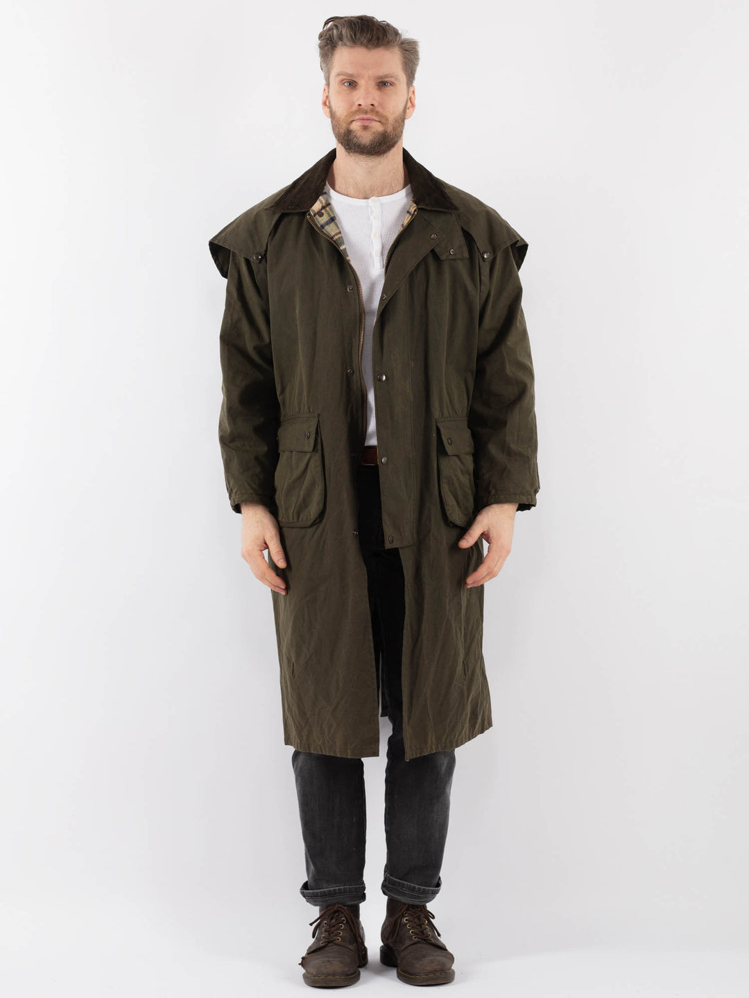 Vintage 90's Men Waxed Canvas Coat in Z902