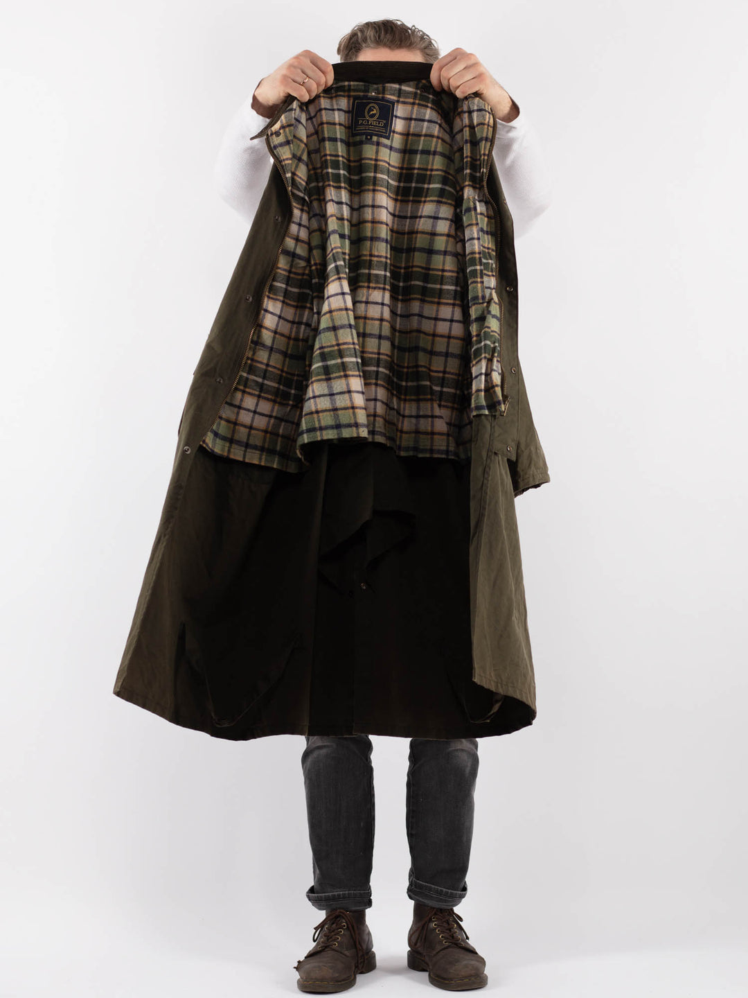 Vintage 90's Men Waxed Canvas Coat in Z902