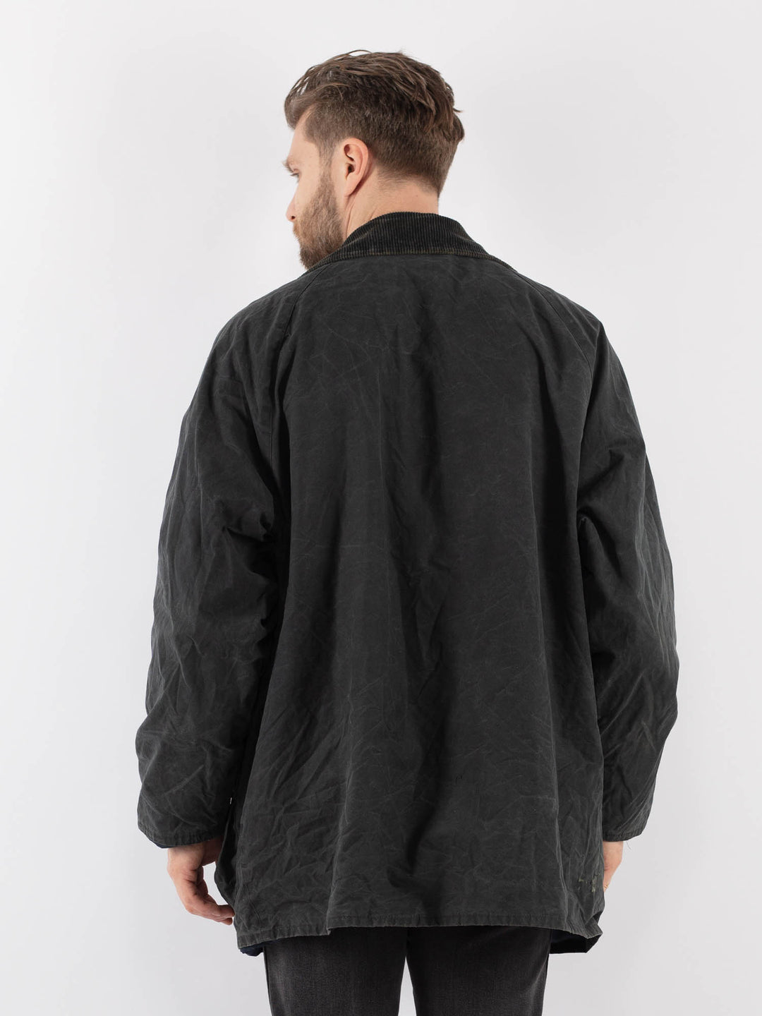 Vintage 90's Men Waxed Canvas Jacket in GreenZ886