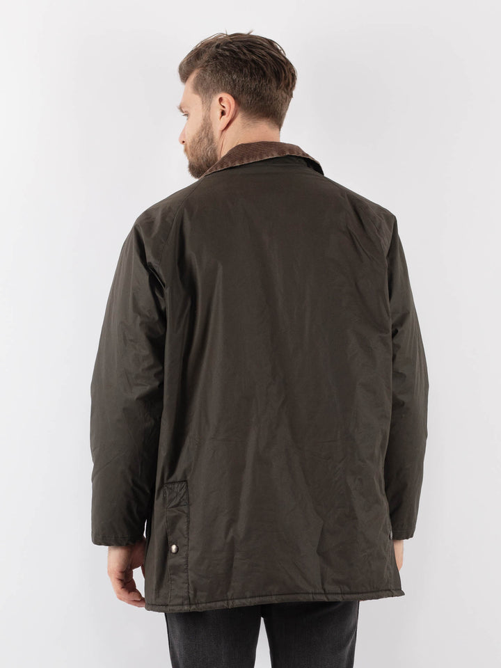 Vintage 90's Men Waxed Canvas Jacket in GreenZ892