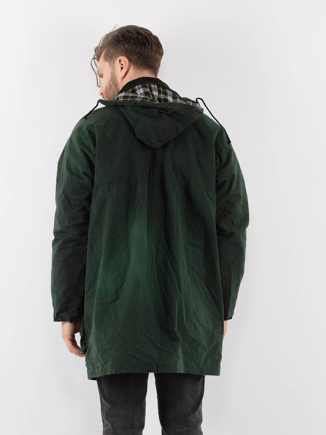 Vintage 90's Men Waxed Canvas Jacket in GreenZ900