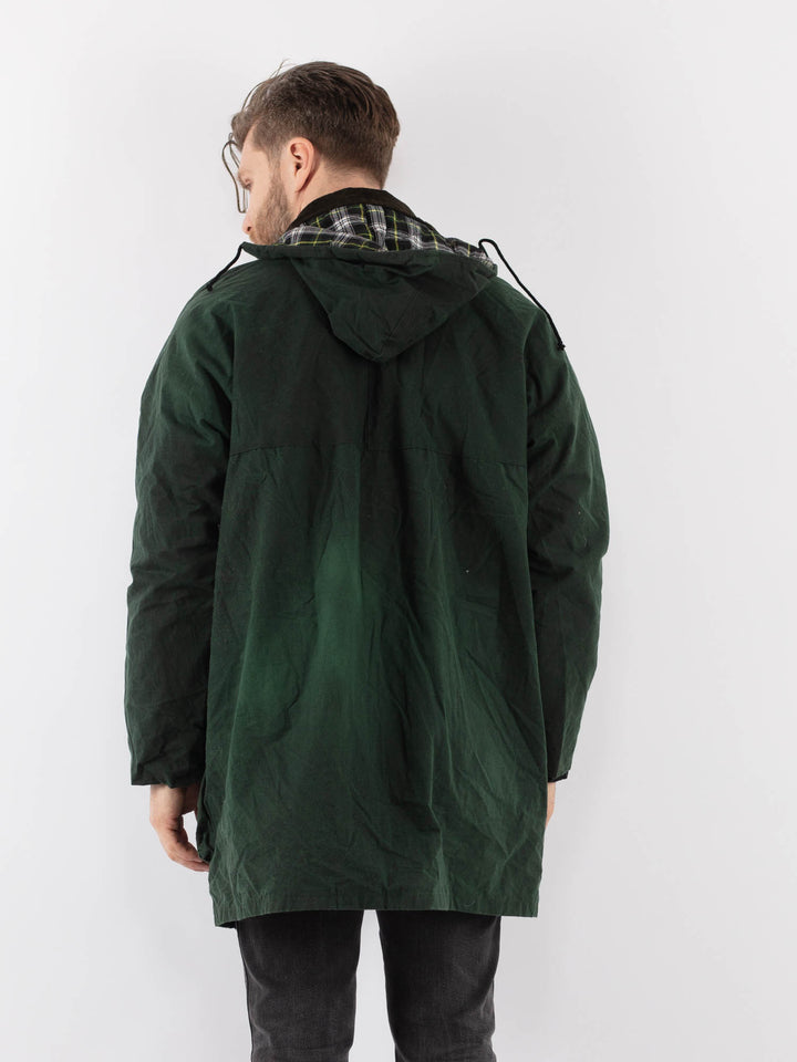 Vintage 90's Men Waxed Canvas Jacket in GreenZ900