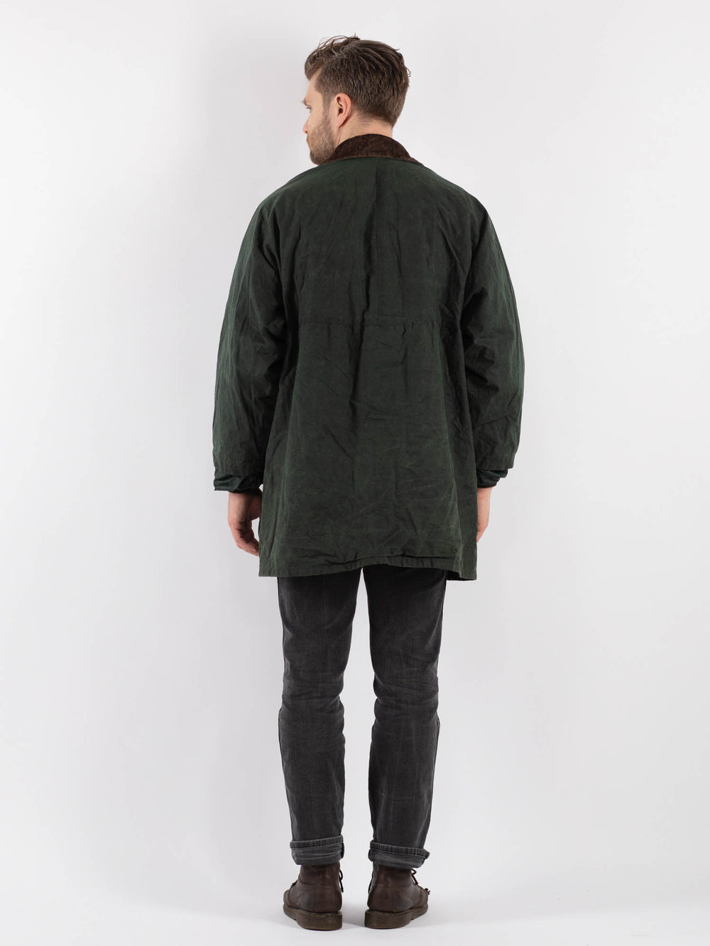 Vintage 90's Men Waxed Canvas Jacket in Green - NorthernGrip