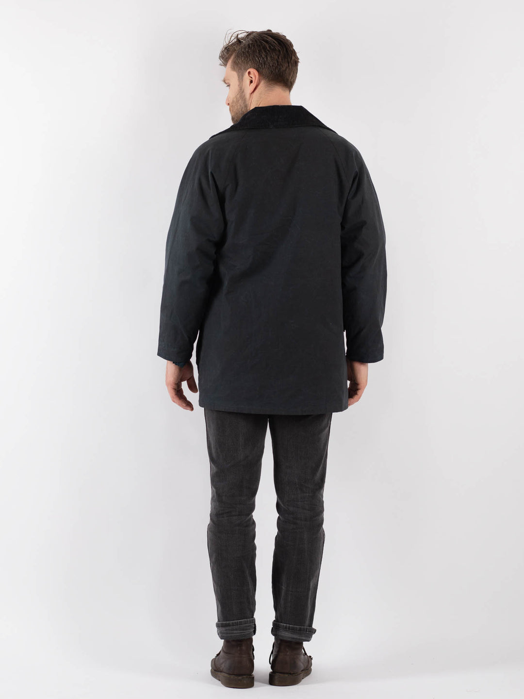 Vintage 90's Men Waxed Canvas Jacket in Blue - NorthernGrip