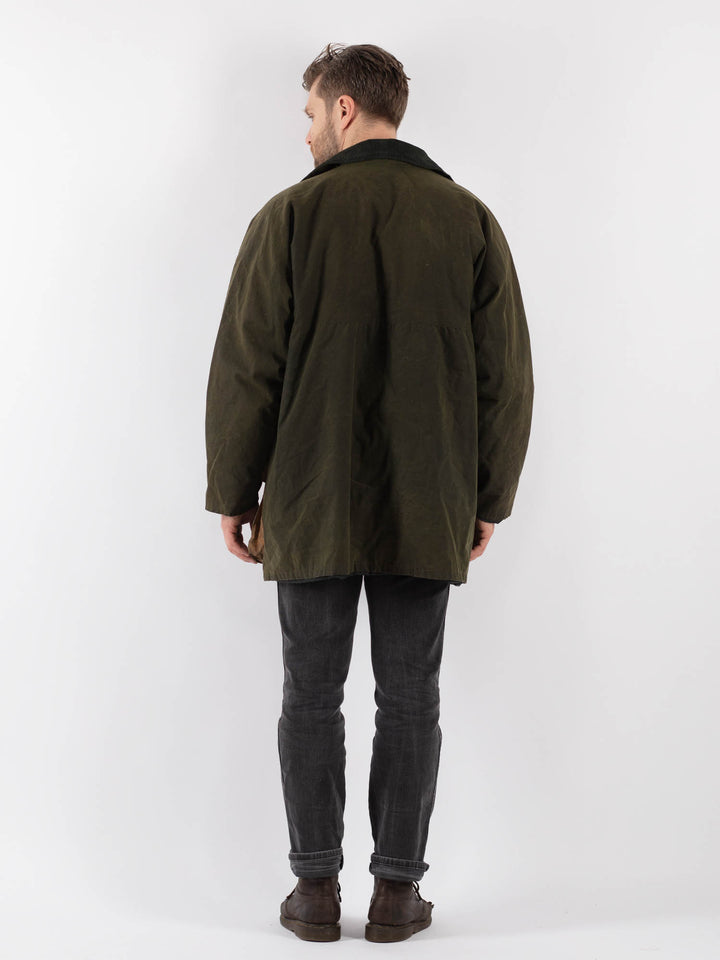 Vintage 90's Men Waxed Canvas Jacket in Green - NorthernGrip