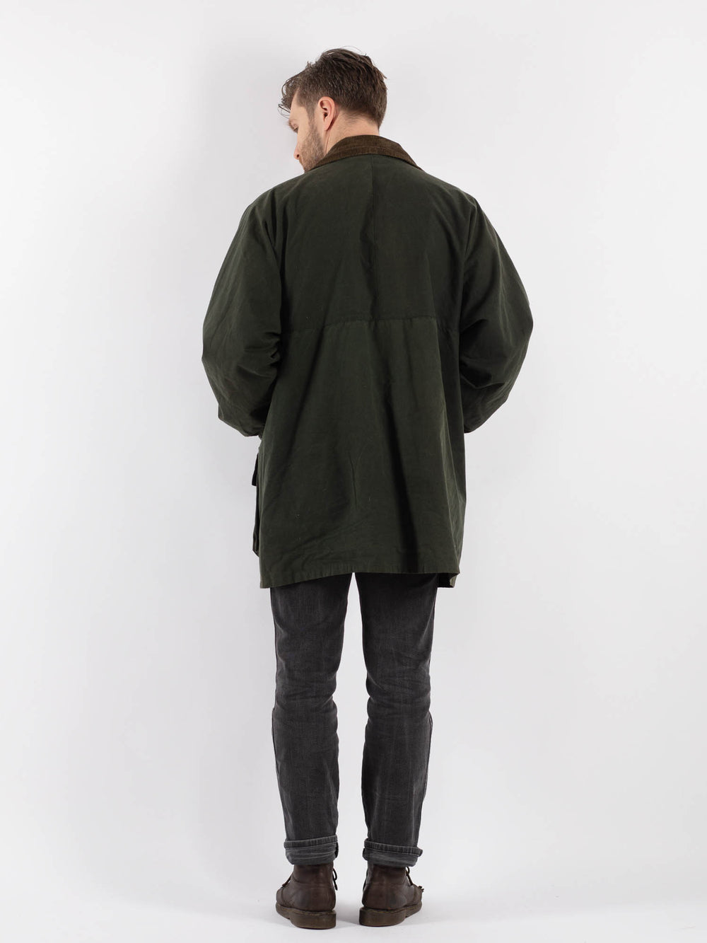 Vintage 90's Men Waxed Canvas Jacket in Green - NorthernGrip