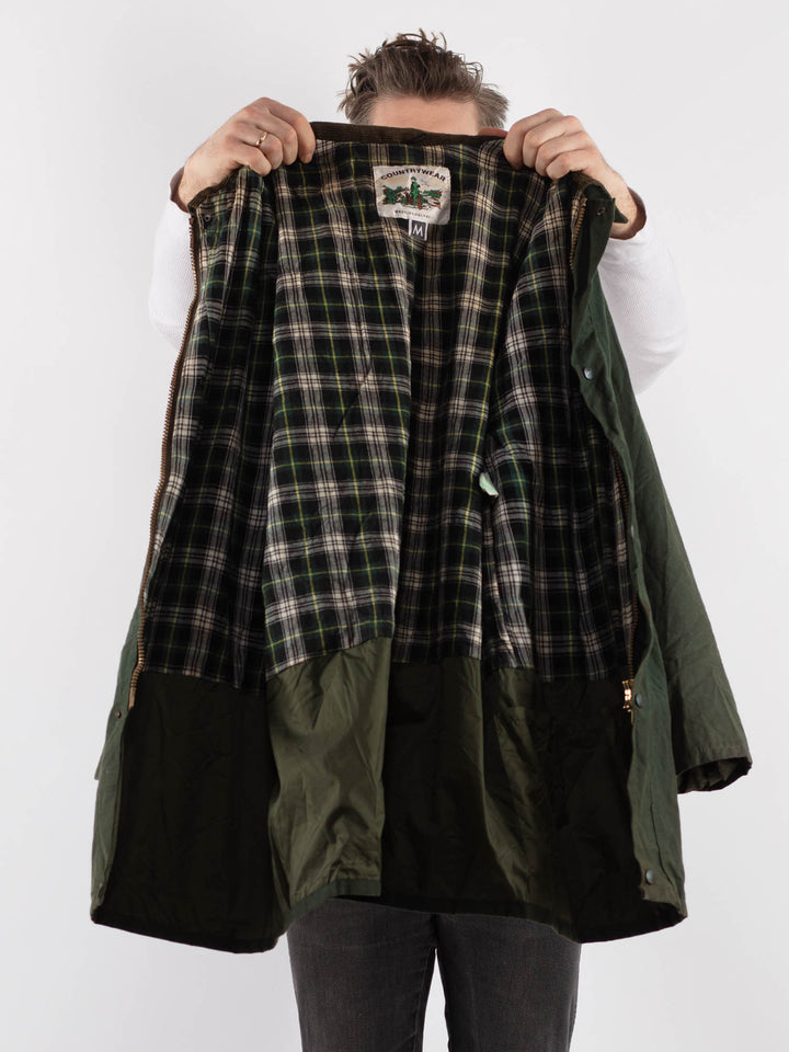 Vintage 90's Men Waxed Canvas Jacket in Green - NorthernGrip