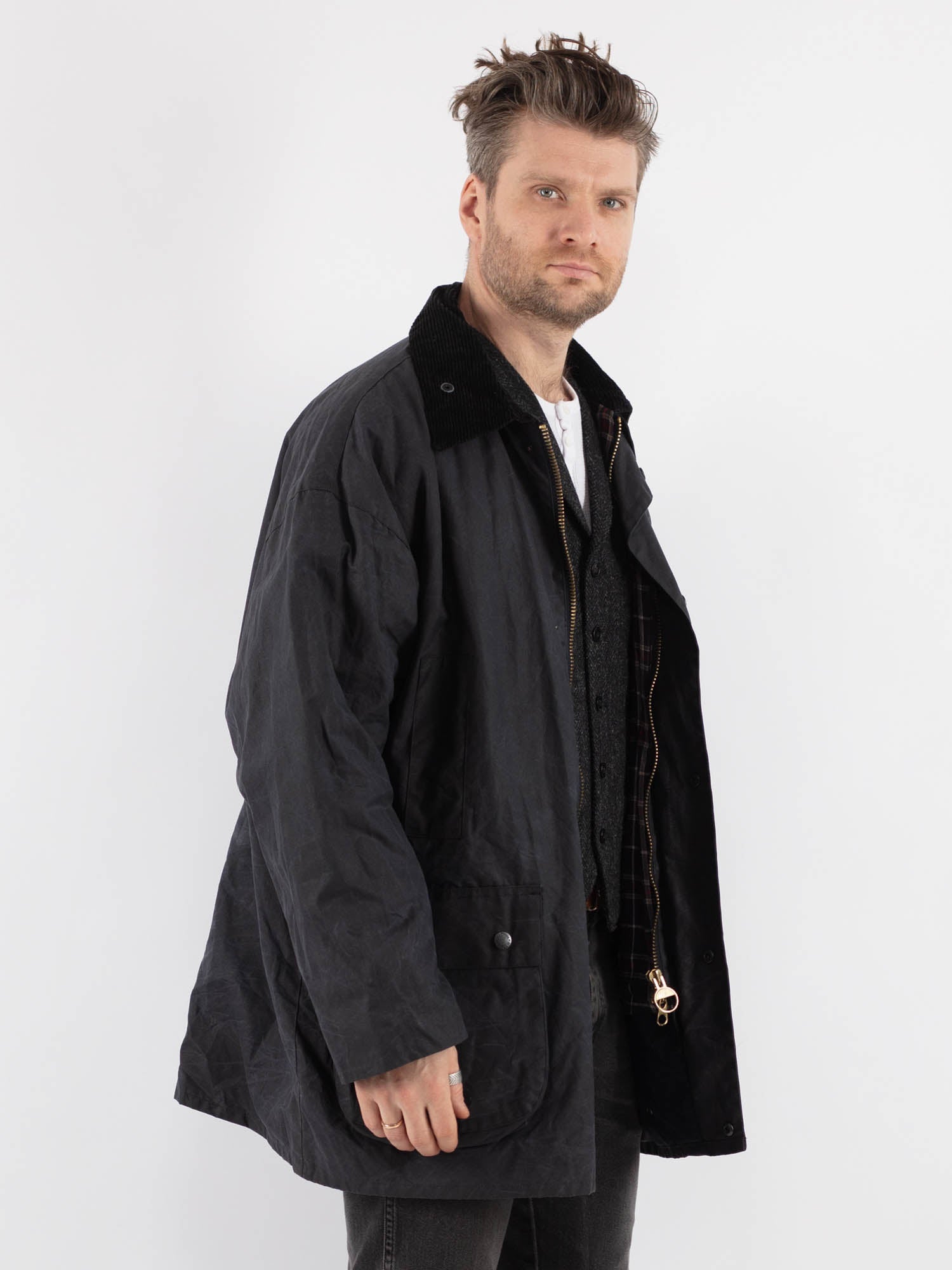 Online Vintage Store | Vintage 90's Men Waxed Canvas Jacket in