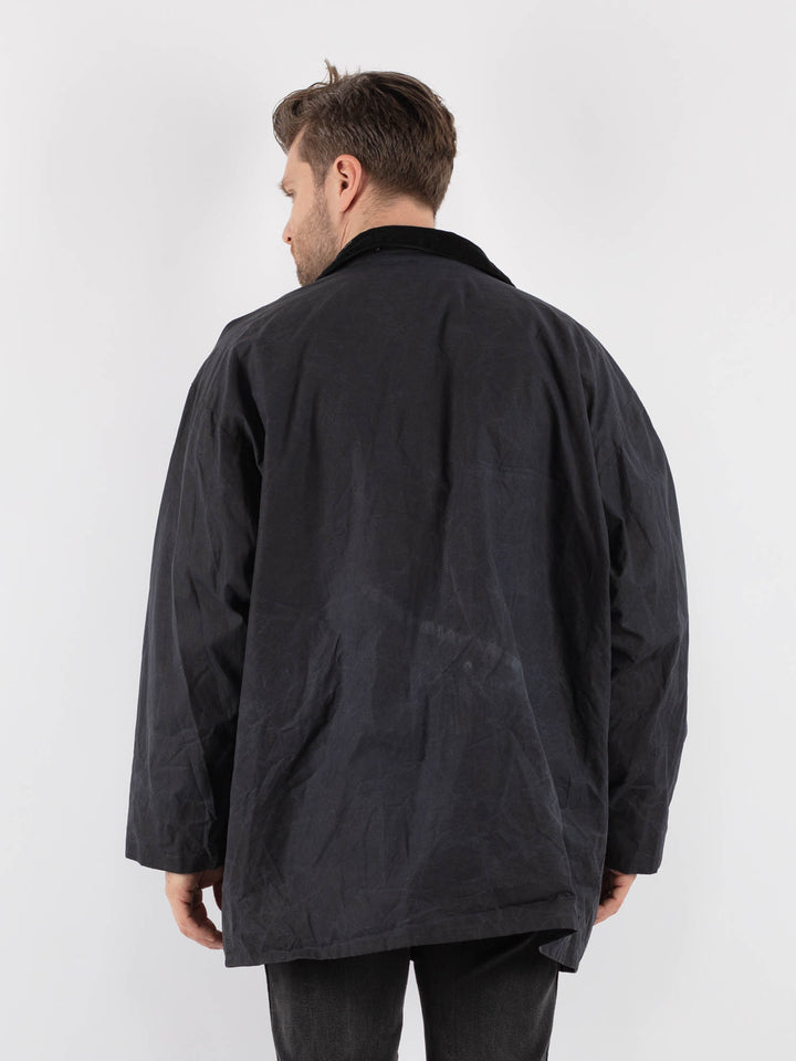 Vintage 90's Men Mc Orvis Waxed Canvas Jacket in Blue - NorthernGrip