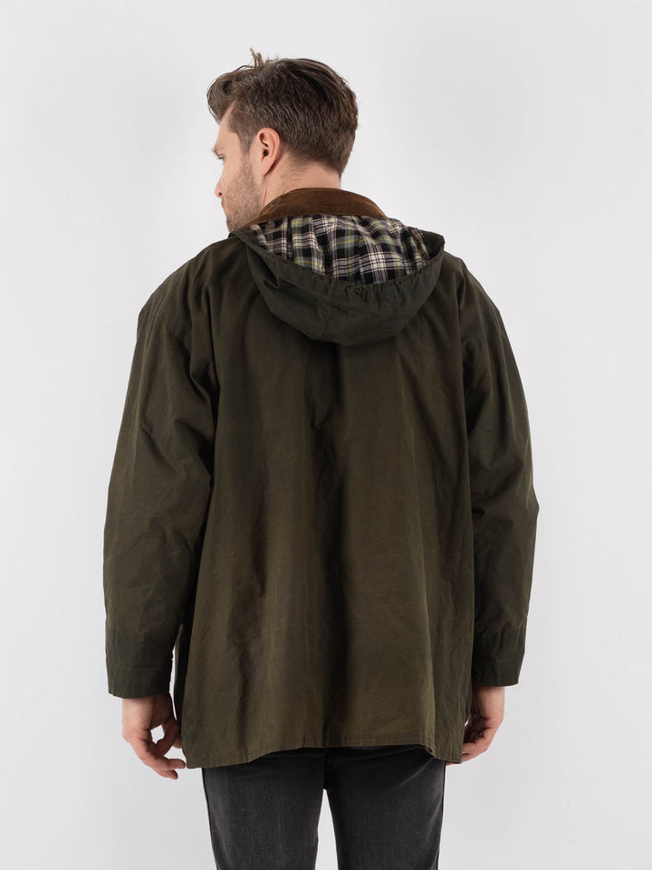 Vintage 90's Men Mc Orvis Waxed Canvas Jacket in Green - NorthernGrip