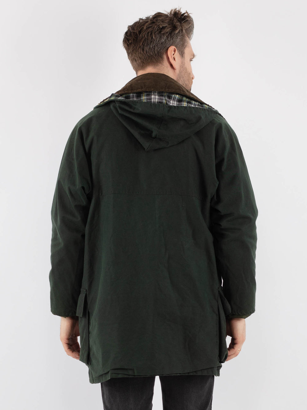 Vintage 90's Men Waxed Canvas Jacket in Green - NorthernGrip