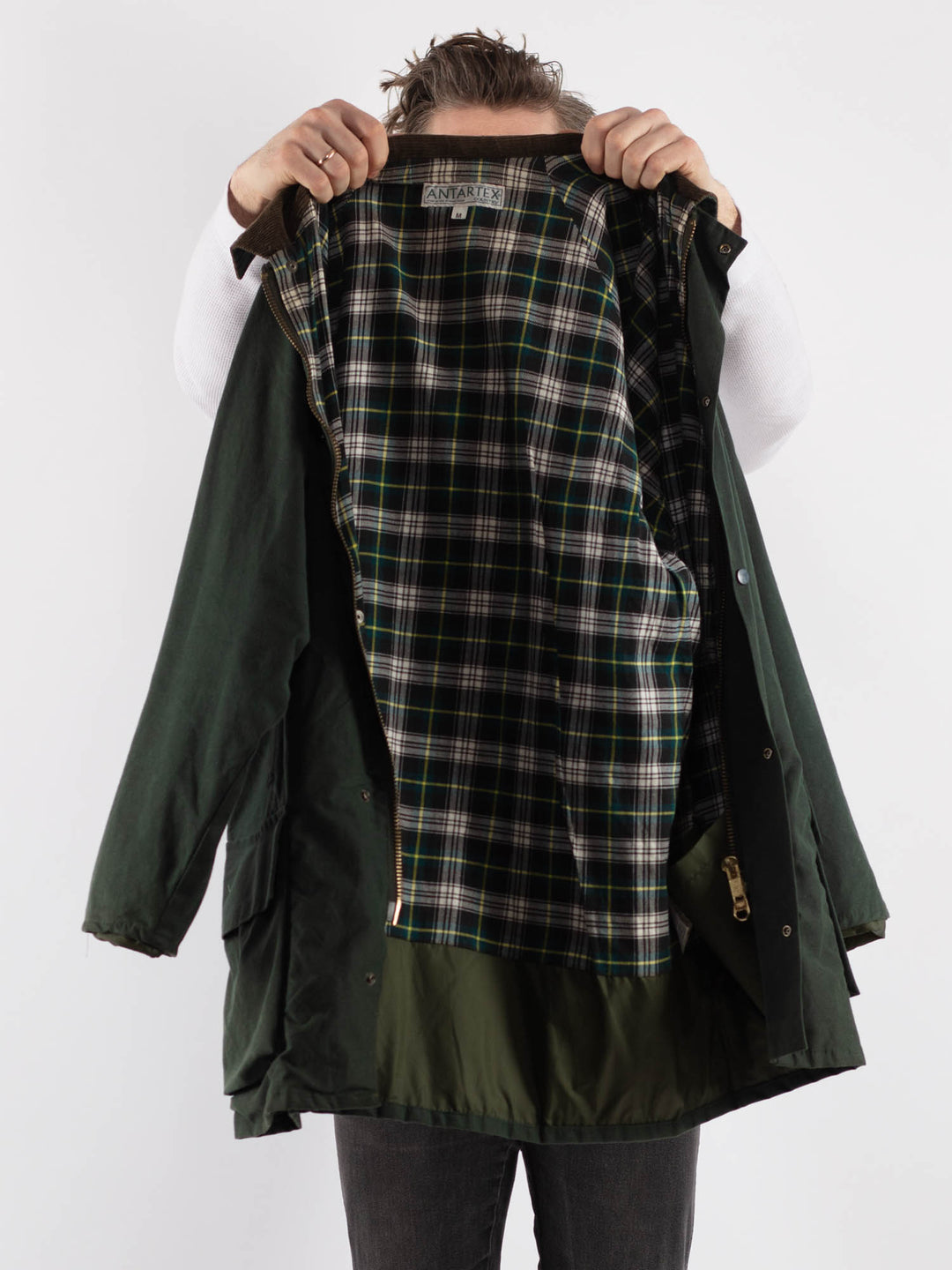 Vintage 90's Men Waxed Canvas Jacket in Green - NorthernGrip