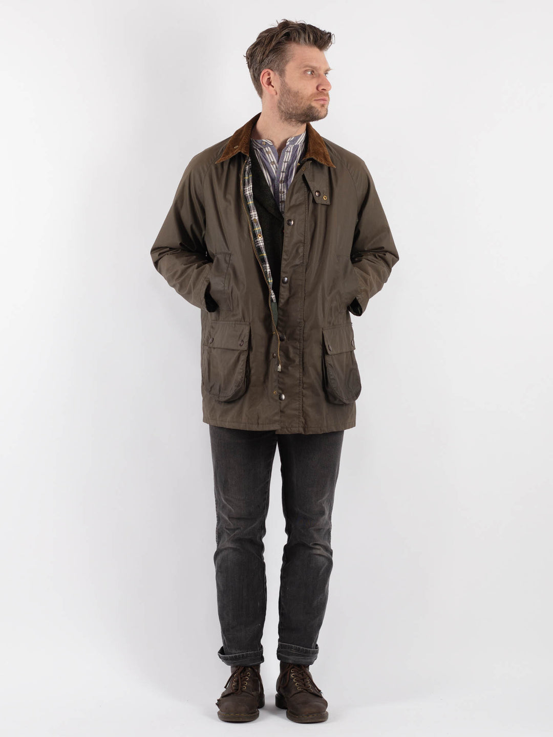 Vintage 90's Men Waxed Canvas Jacket in Khaki - NorthernGrip