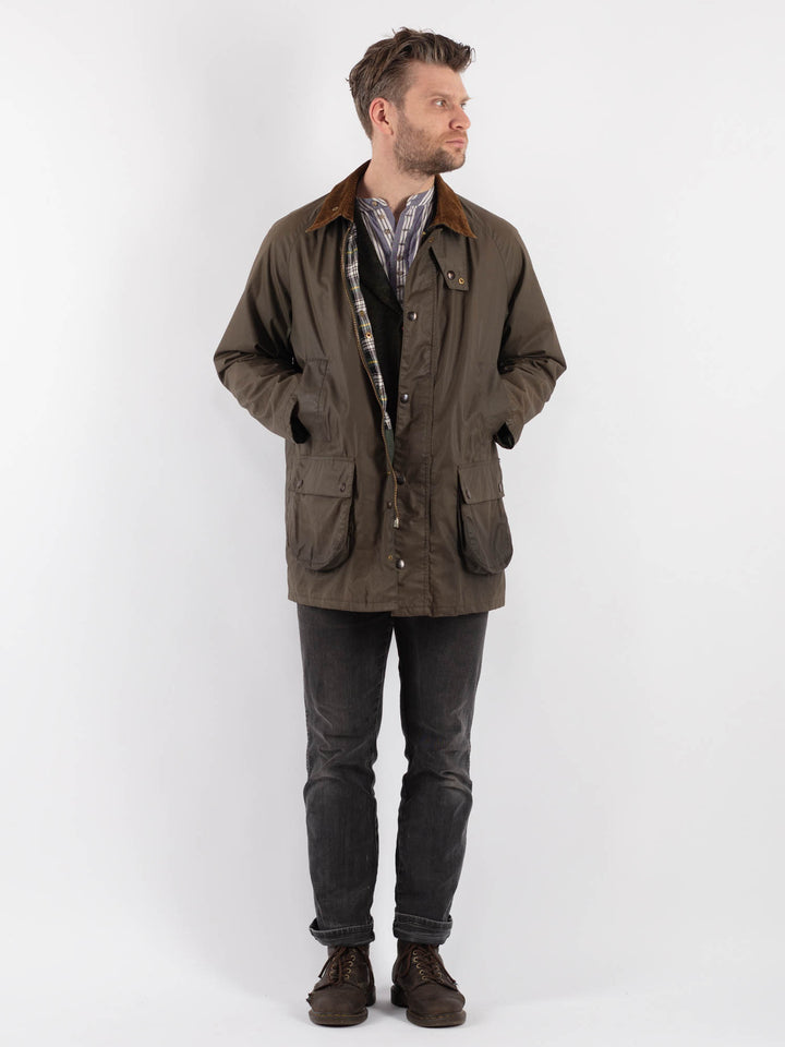 Vintage 90's Men Waxed Canvas Jacket in Khaki - NorthernGrip