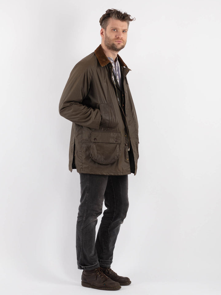 Vintage 90's Men Waxed Canvas Jacket in Khaki - NorthernGrip