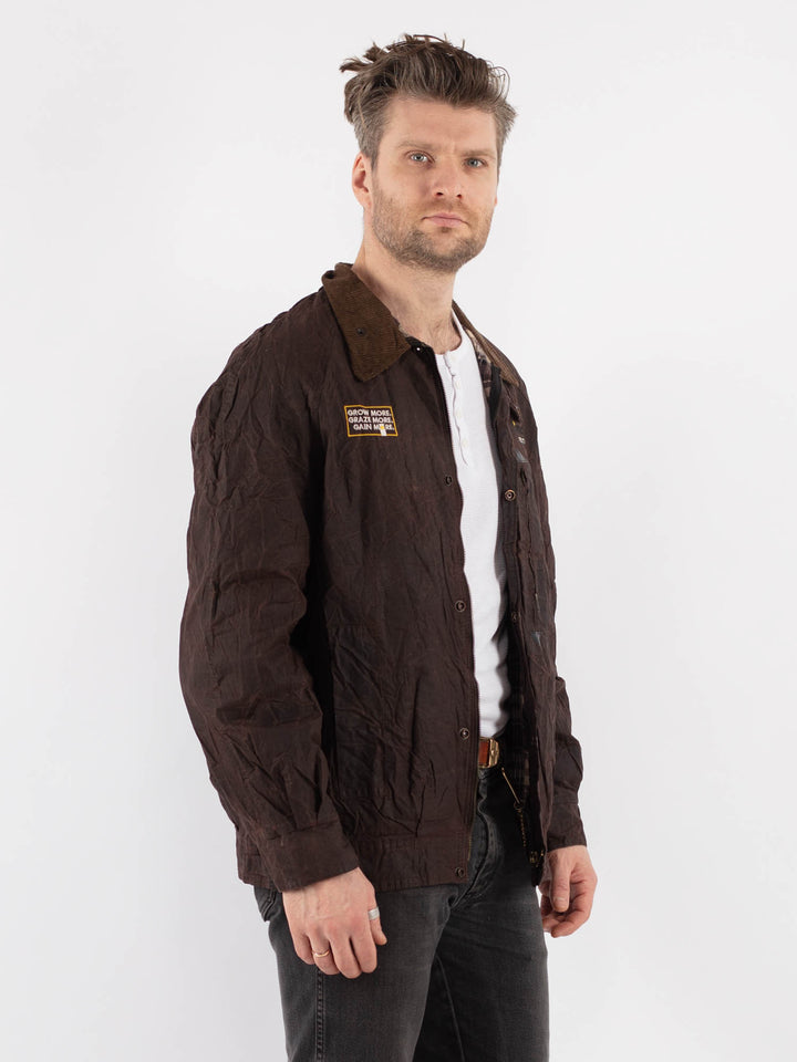 Vintage 90's Men Driza Bone Waxed Canvas Jacket in Brown - NorthernGrip