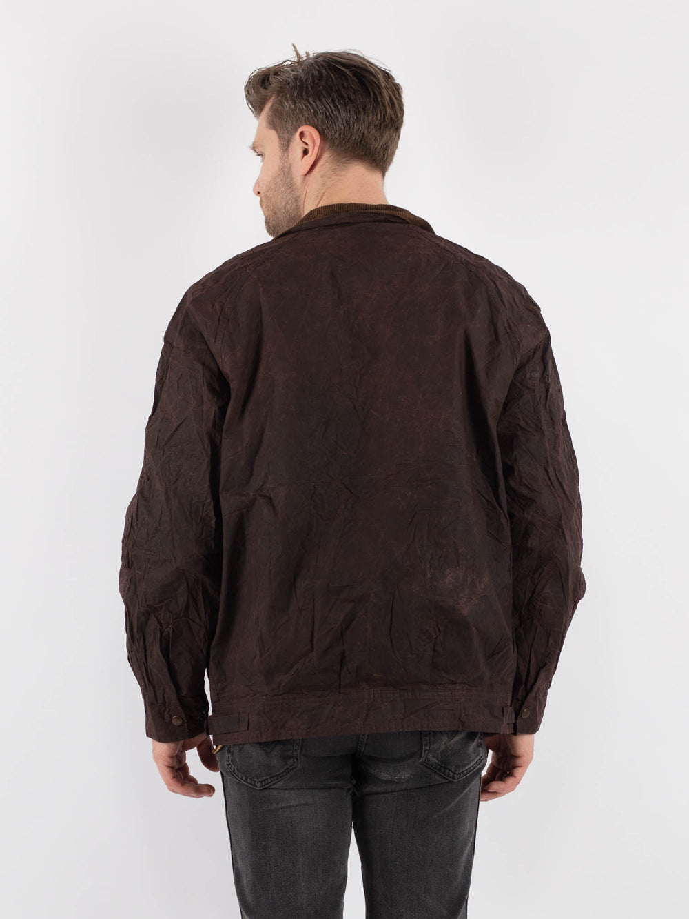 Vintage 90's Men Driza Bone Waxed Canvas Jacket in Brown - NorthernGrip