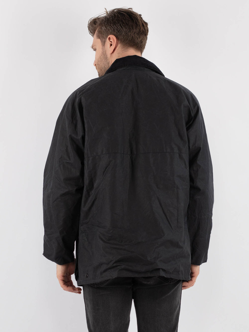 Vintage 90's Men Waxed Canvas Jacket in Blue - NorthernGrip