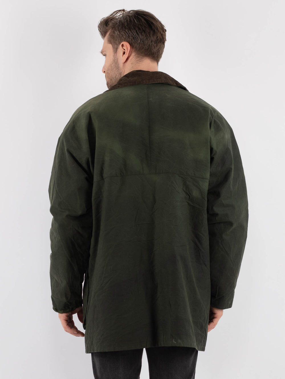 Vintage 90's Men Waxed Canvas Coat in Green - NorthernGrip
