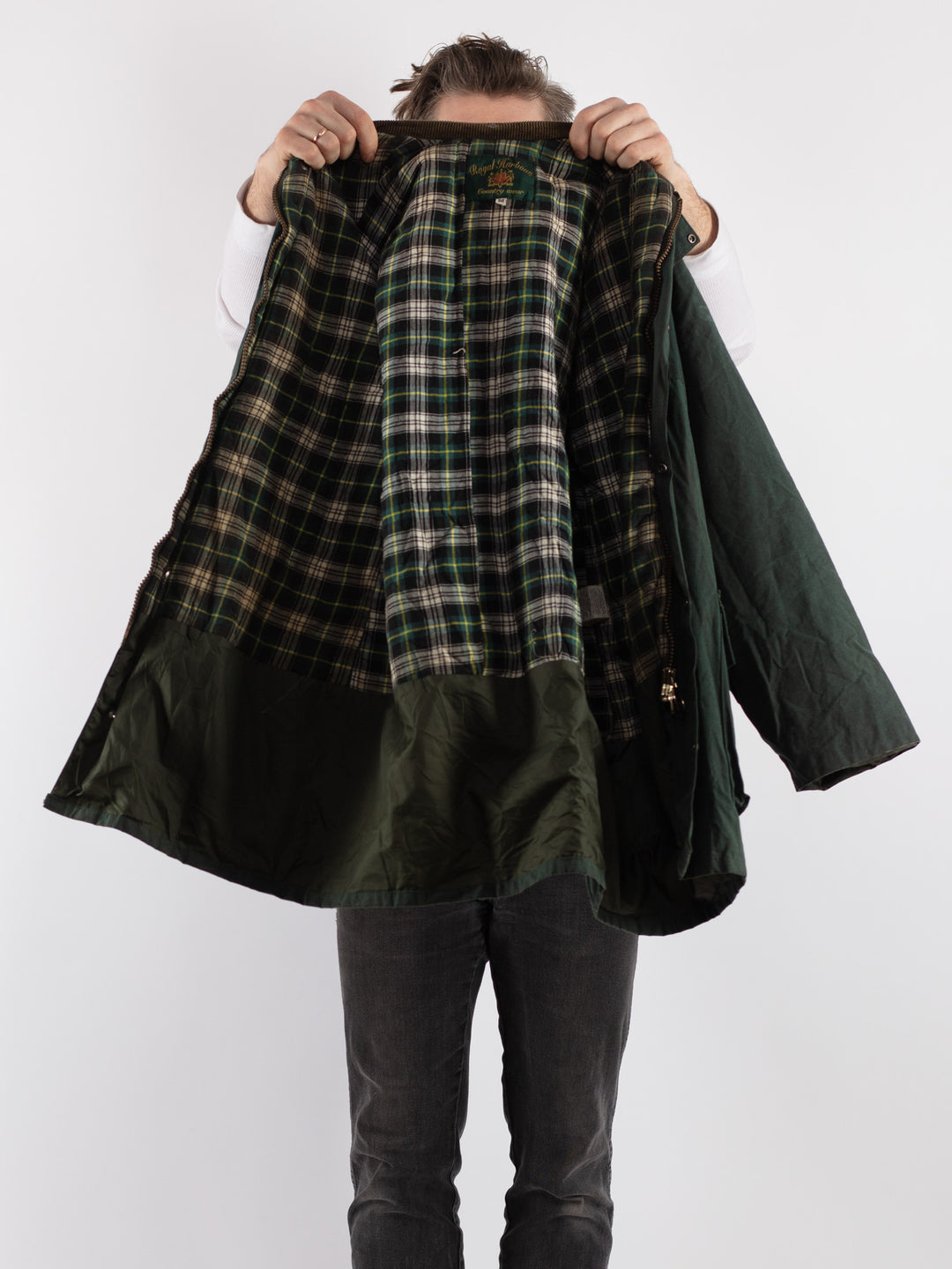 Vintage 90's Men Waxed Canvas Jacket in Green - NorthernGrip