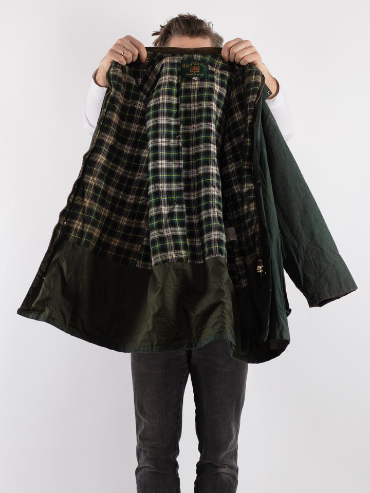 Vintage 90's Men Waxed Canvas Jacket in Green - NorthernGrip