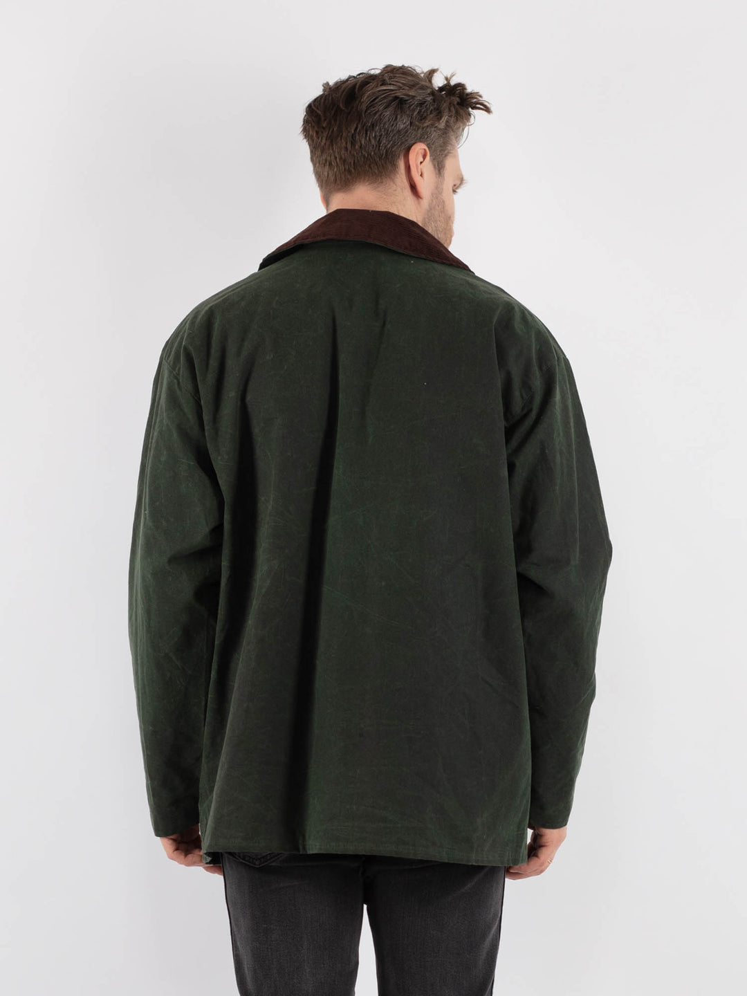Vintage 90's Men Waxed Canvas Jacket in Green - NorthernGrip