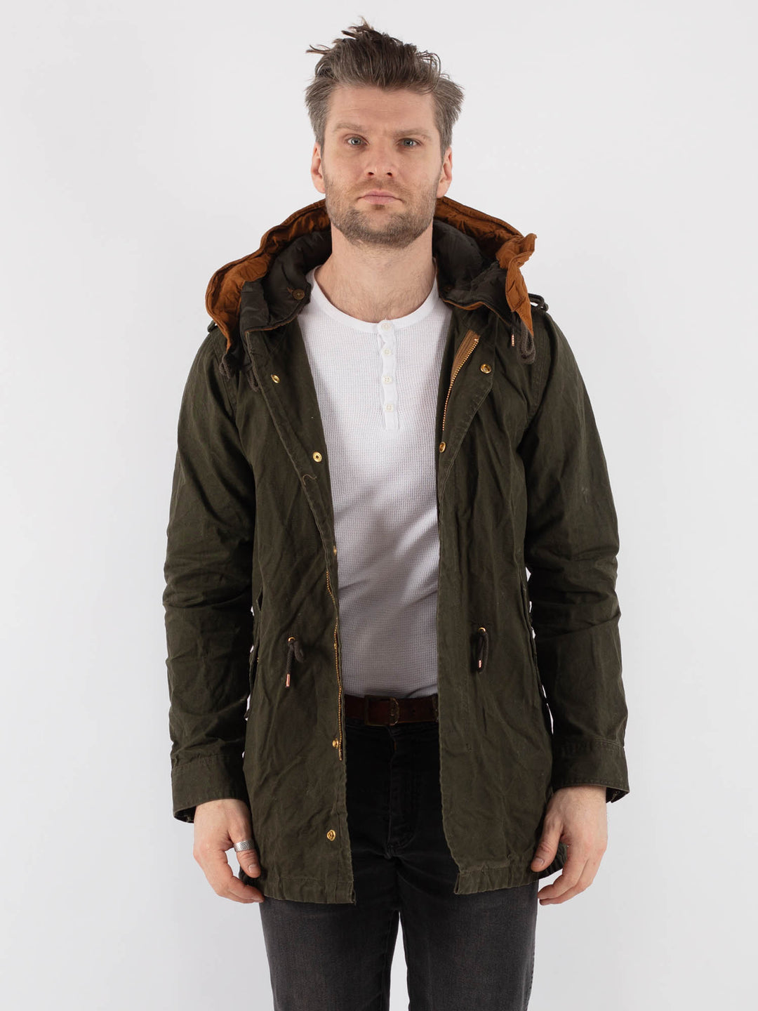 Vintage 00's Men Waxed Canvas Jacket in Green - NorthernGrip
