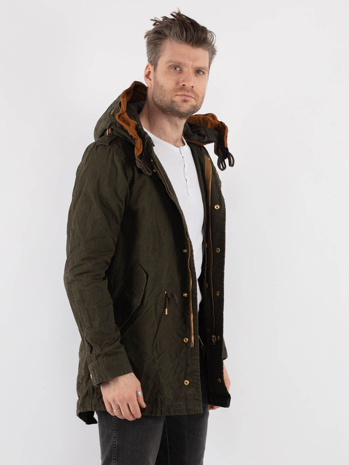 Vintage 00's Men Waxed Canvas Jacket in Green - NorthernGrip