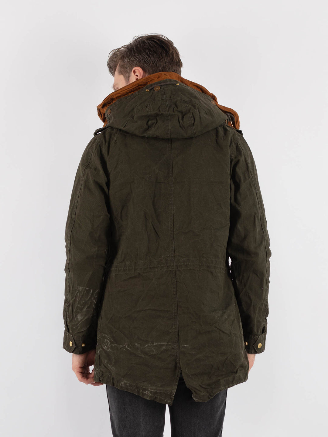 Vintage 00's Men Waxed Canvas Jacket in Green - NorthernGrip