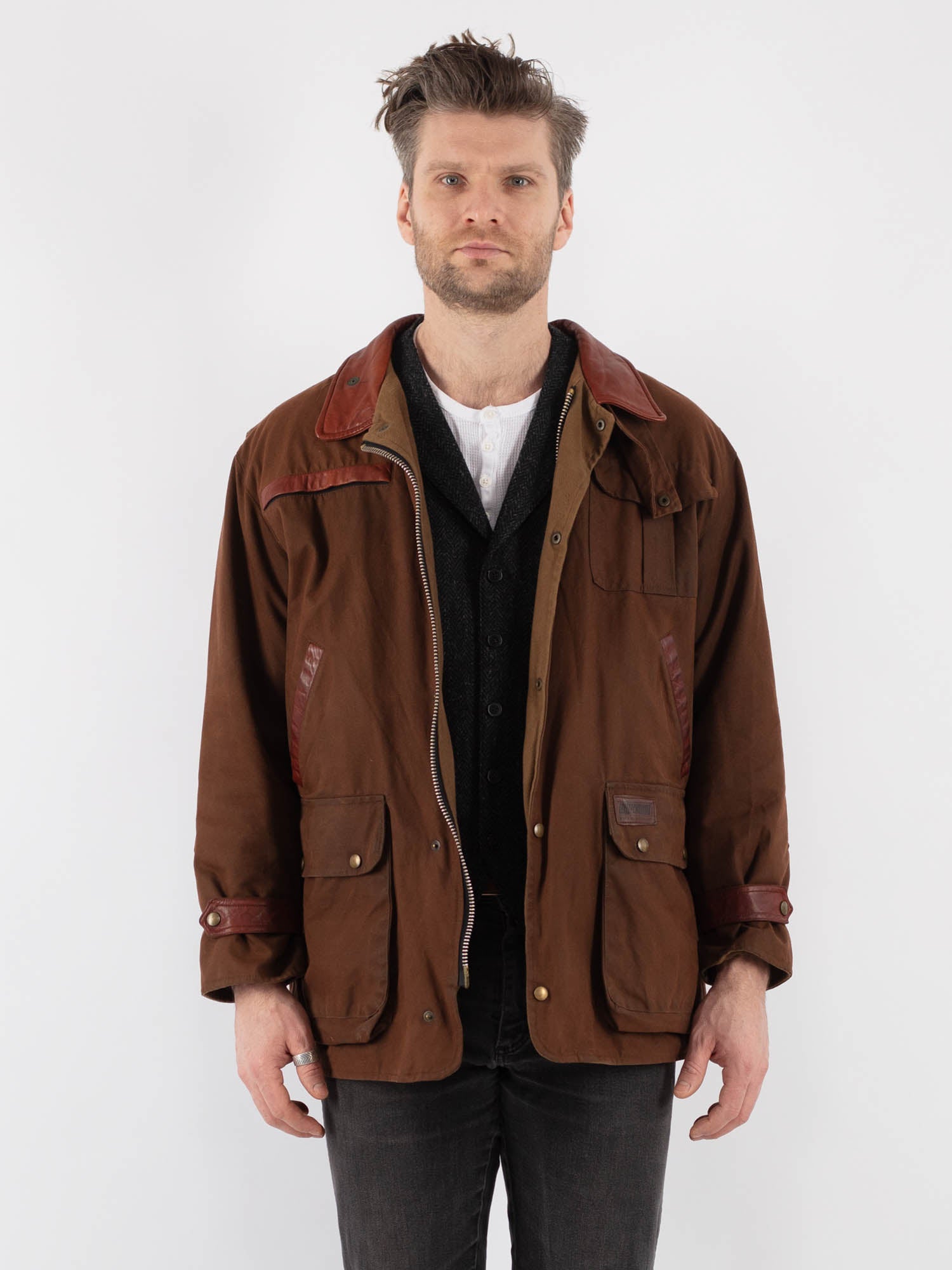 Online Vintage Store | Vintage 90's Men Waxed Canvas Jacket in