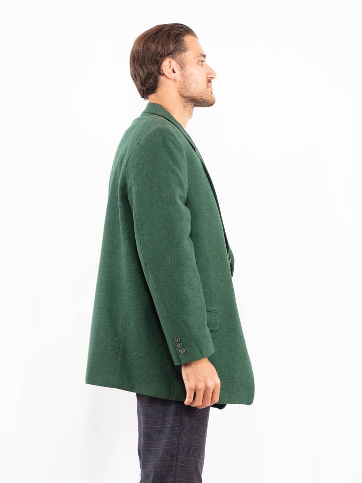 Vintage 90's Men Wool Blend Blazer Jacket in GreenZ2158