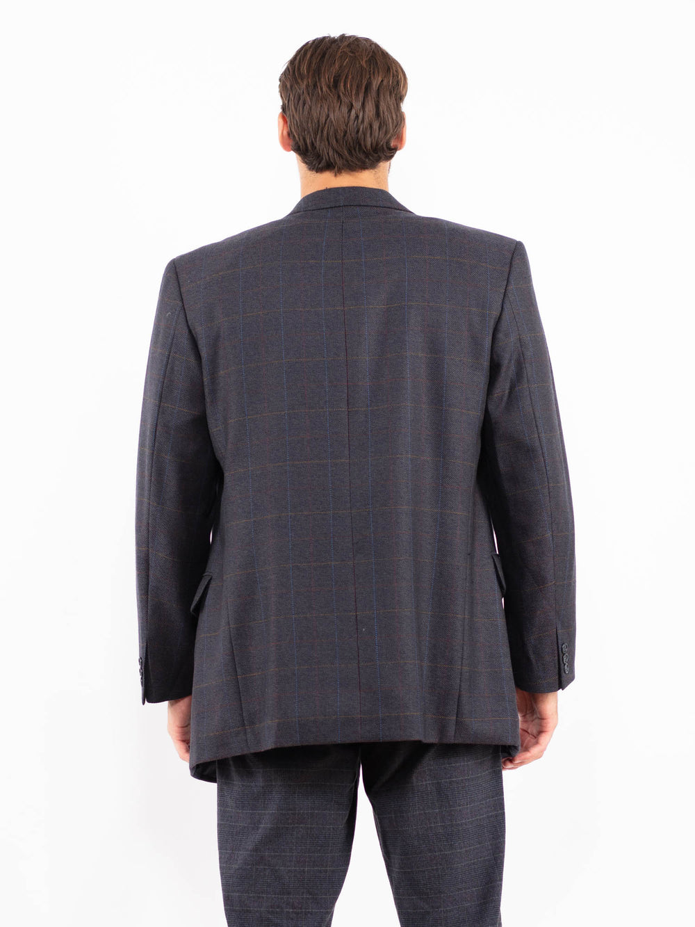 Vintage 90's Men Wool Blazer Jacket in BlueZ2159