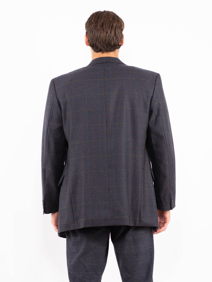 Vintage 90's Men Wool Blazer Jacket in BlueZ2159