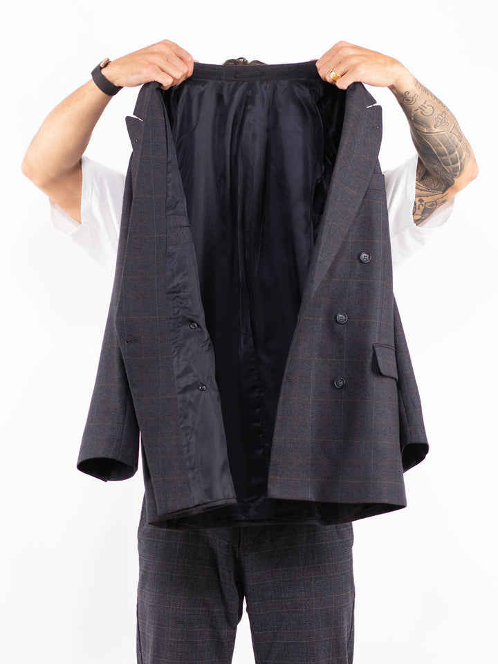 Vintage 90's Men Wool Blazer Jacket in BlueZ2159