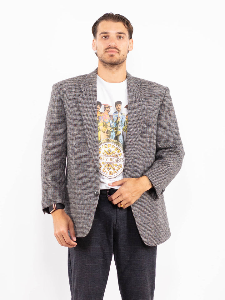 Vintage 90's Men Harris Wool Jacket in GrayZ2160