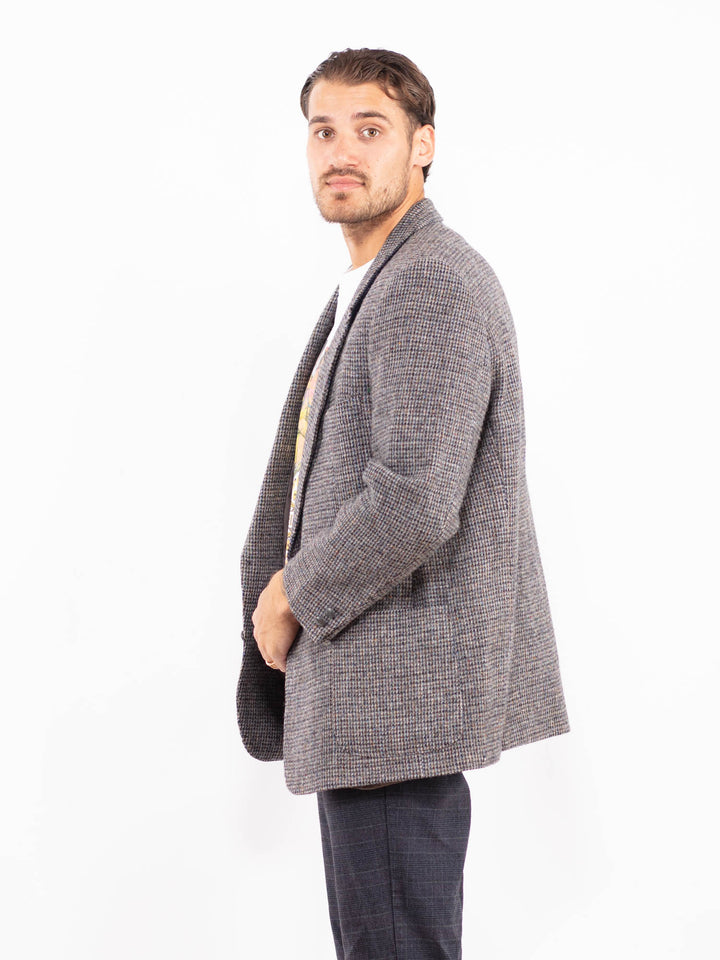 Vintage 90's Men Harris Wool Jacket in GrayZ2160