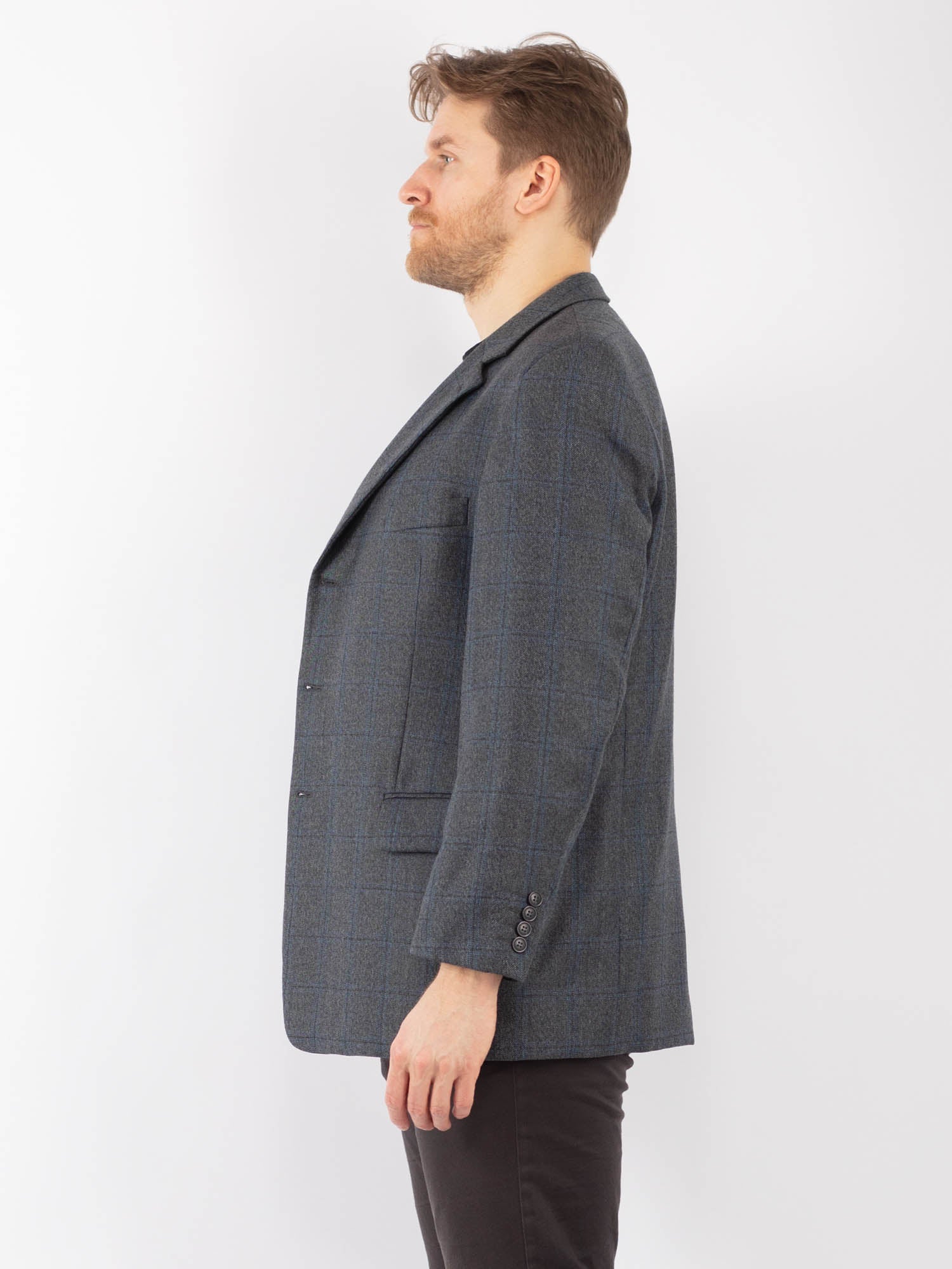 Online Vintage Store | Vintage 90's Men Wool Blazer Jacket in Blue