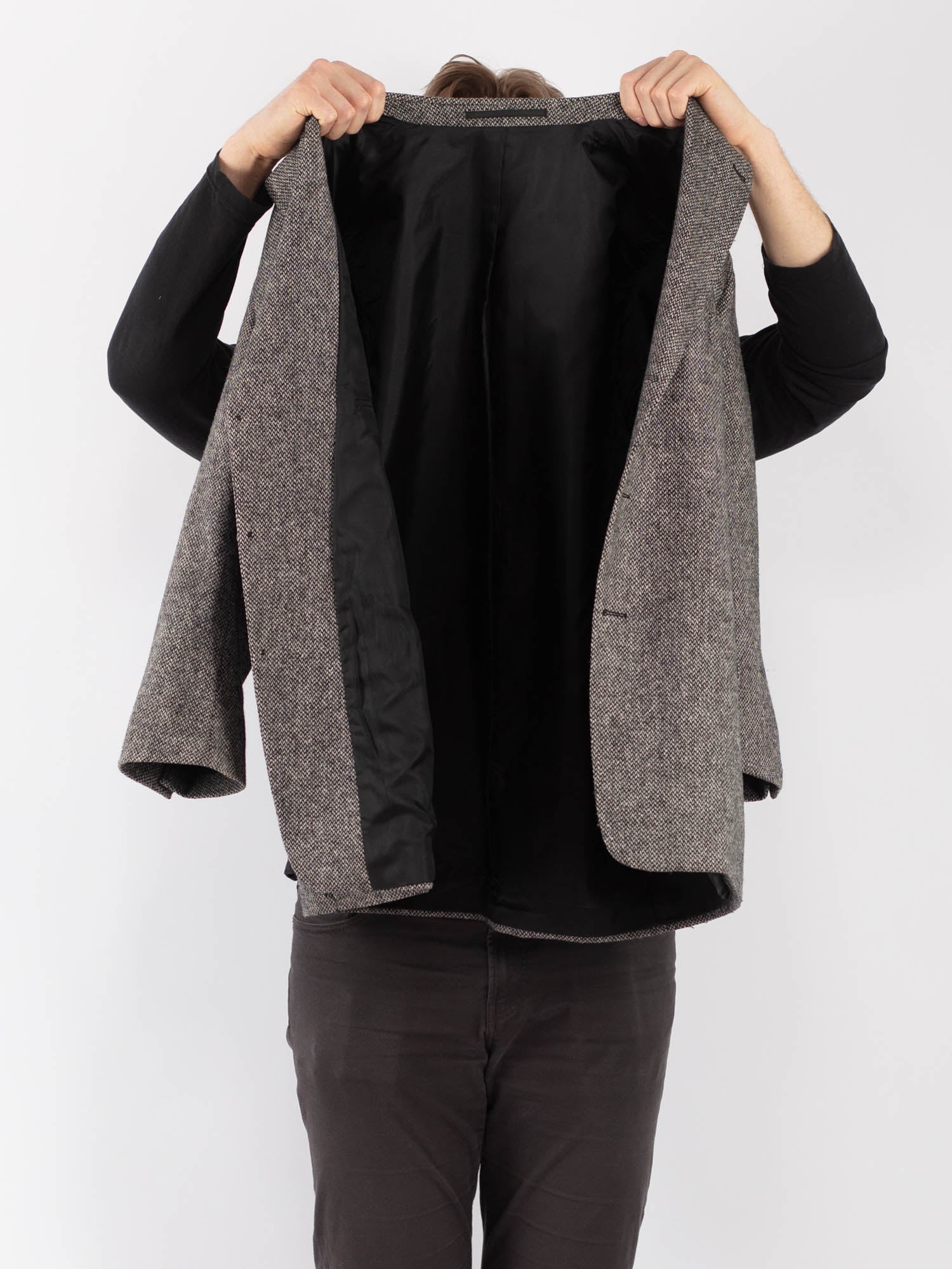 Online Vintage Store | Vintage 90's Men Wool Blazer Jacket in Gray